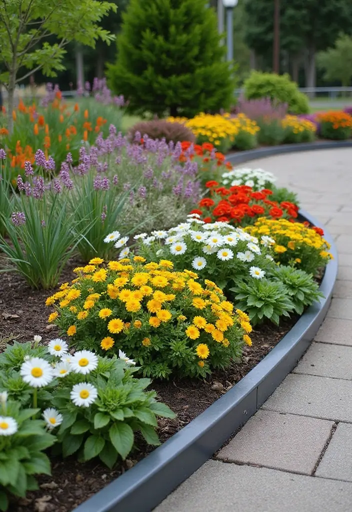 30 Flower Bed Edging Ideas to Define and Upgrade Your Garden 9. Steel Edging