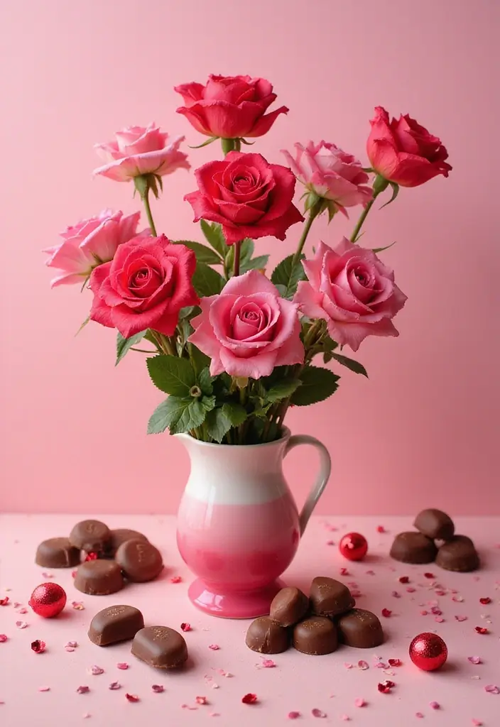 30 Flower Bouquet Arrangement Ideas for Every Occasion - 15. Playful Valentine's Day Bouquet