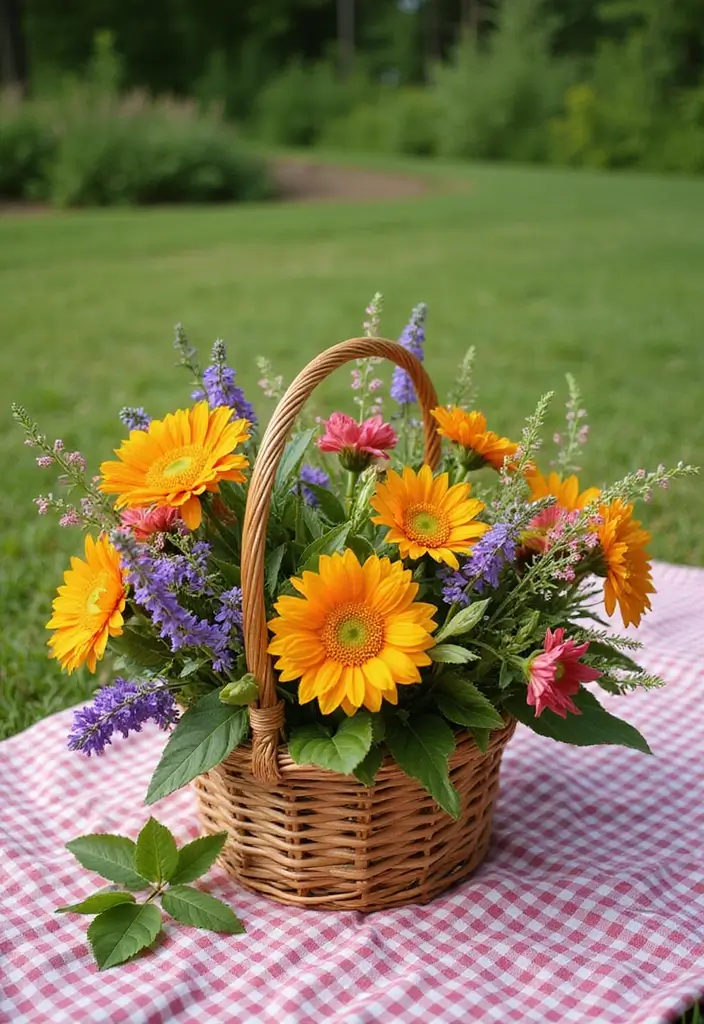 30 Flower Bouquet Arrangement Ideas for Every Occasion - 16. Fresh Summer Picnic Bouquet