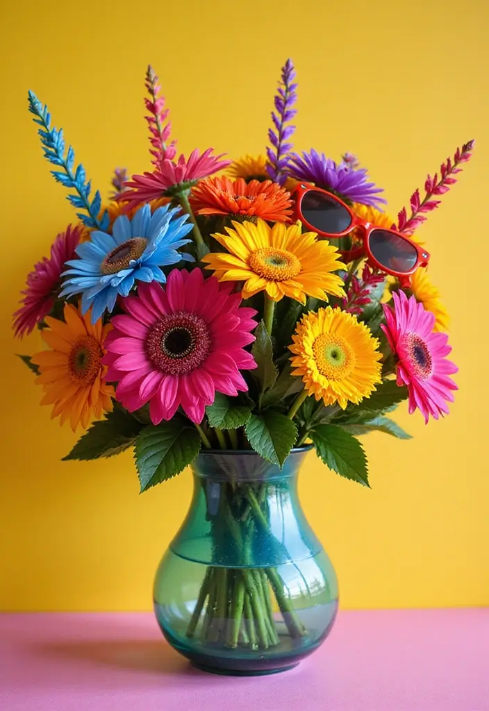 30 Flower Bouquet Arrangement Ideas for Every Occasion - 20. Funky Festival Bouquet