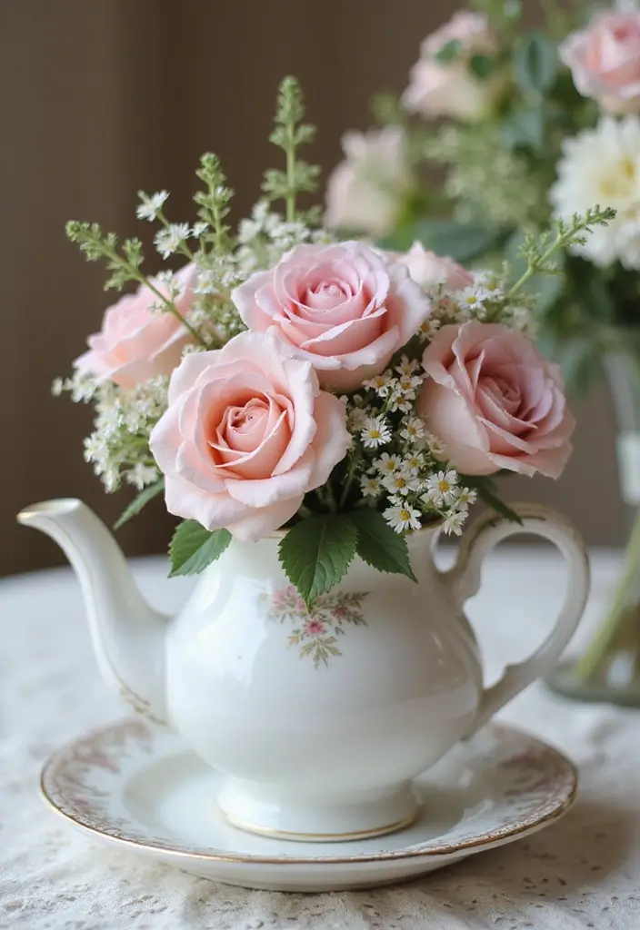 30 Flower Bouquet Arrangement Ideas for Every Occasion - 24. Dainty Tea Party Bouquet