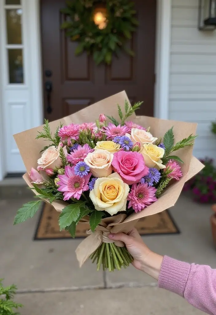 30 Flower Bouquet Arrangement Ideas for Every Occasion - 28. Gracious Hostess Gift Bouquet