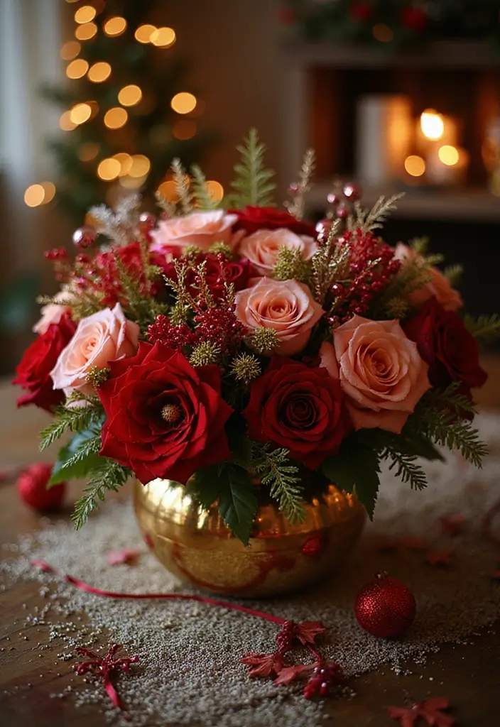 30 Flower Bouquet Arrangement Ideas for Every Occasion - 30. Festive New Year Celebration Bouquet
