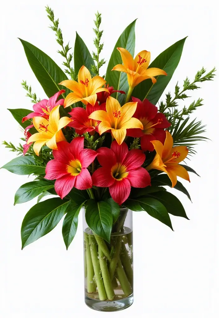 30 Flower Bouquet Arrangement Ideas for Every Occasion - 7. Bright Tropical Paradise