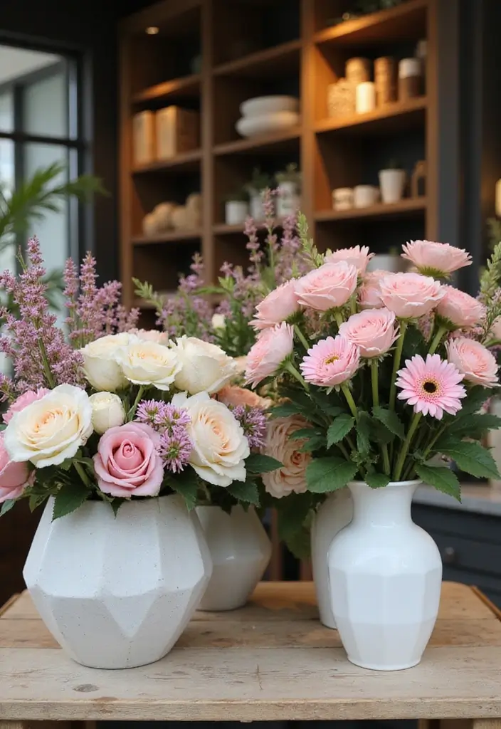 30 Flower Cart Decoration Ideas That Turn Heads at Markets - 18. Minimalist and Modern
