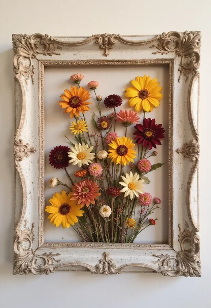 30+ Flower Drying Ideas for Keepsakes and Home Decor 10 30+ Flower Drying Ideas for Keepsakes and Home Decor - 10. Flower Wall Art