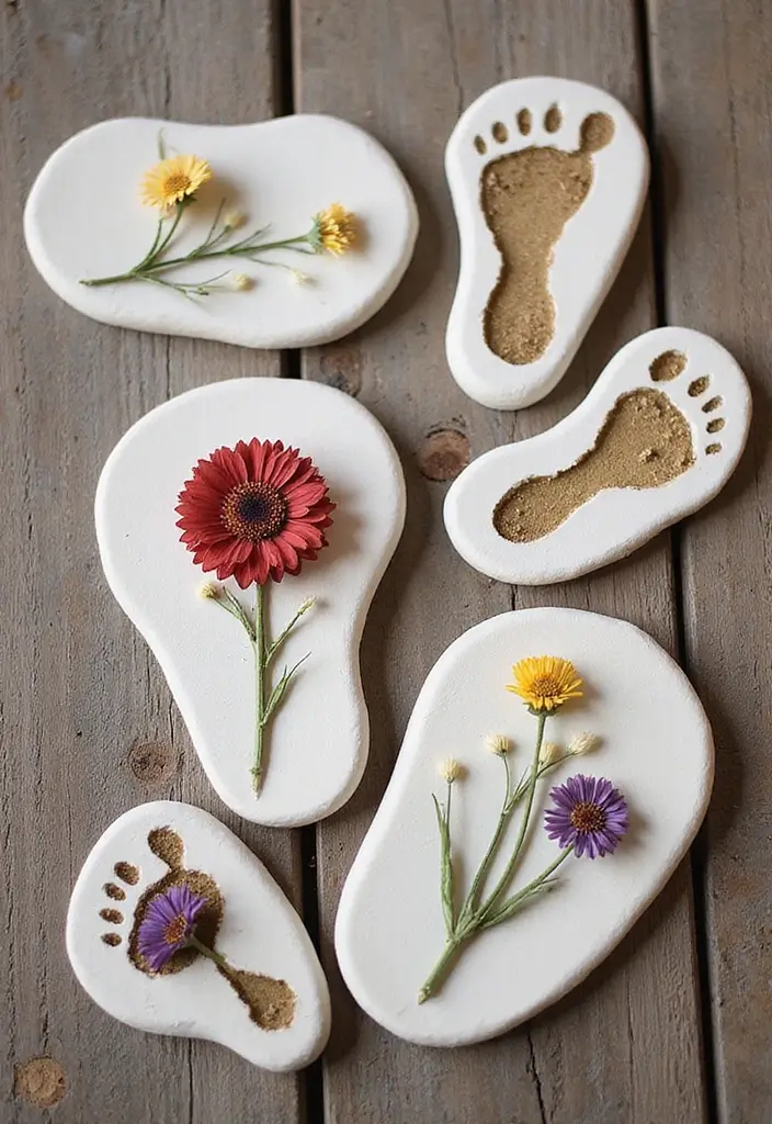 30+ Flower Drying Ideas for Keepsakes and Home Decor 22 30+ Flower Drying Ideas for Keepsakes and Home Decor - 22. Dried Flower Footprints