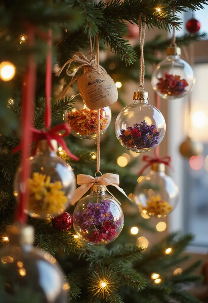 30+ Flower Drying Ideas for Keepsakes and Home Decor 23 30+ Flower Drying Ideas for Keepsakes and Home Decor - 23. Dried Flower Glass Ornaments