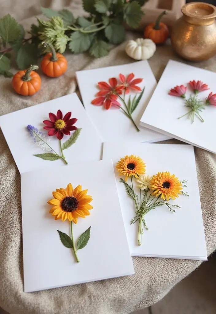 30+ Flower Drying Ideas for Keepsakes and Home Decor 28 30+ Flower Drying Ideas for Keepsakes and Home Decor - 28. Dried Flower Greeting Cards
