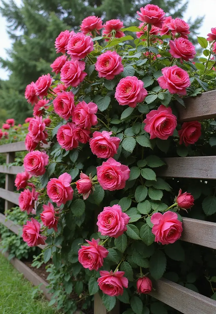 30+ Flower Fence Ideas to Add Charm and Privacy to Your Yard - 15. Climbing Roses for Elegance