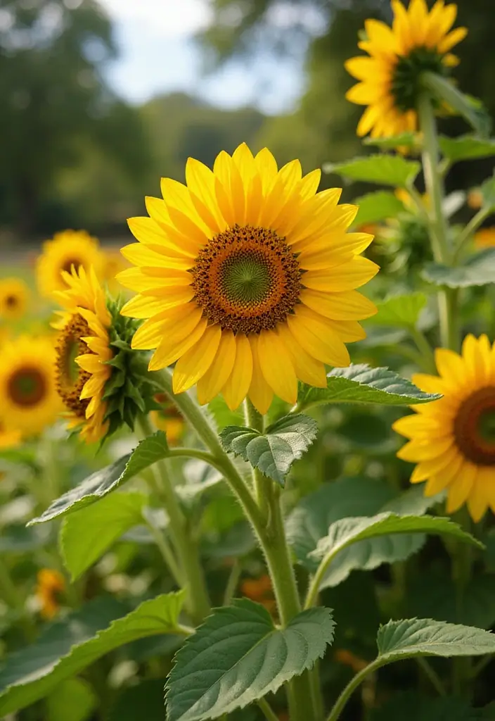 30+ Flower Fence Ideas to Add Charm and Privacy to Your Yard - 17. Sunflower Fence