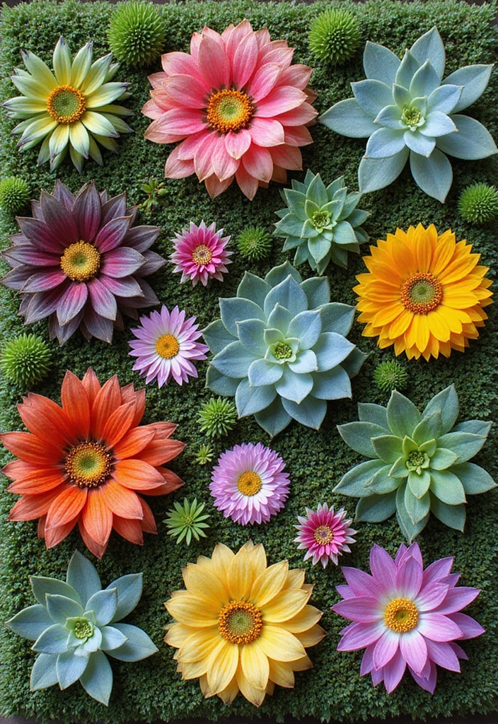 30+ Flower Fence Ideas to Add Charm and Privacy to Your Yard - 27. Succulent Flower Fence
