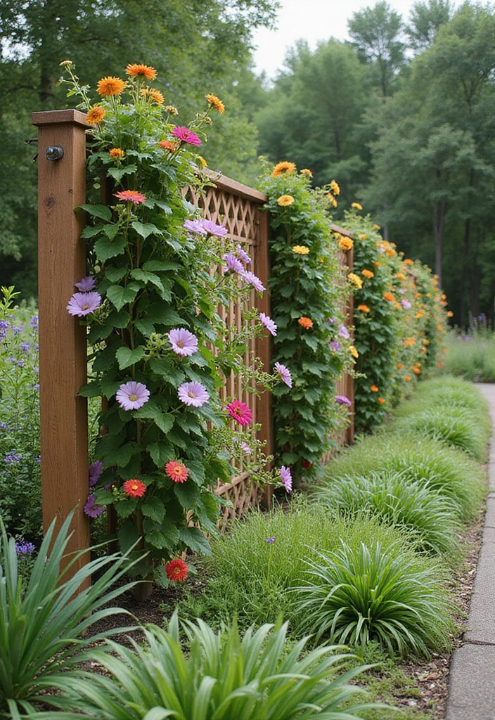 30+ Flower Fence Ideas to Add Charm and Privacy to Your Yard - 30. Eco-Friendly Flower Fence