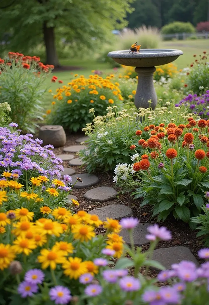 30+ Flower Garden Ideas to Create a Relaxing Outdoor Oasis - 5. Pollinator-Friendly Flowerbed