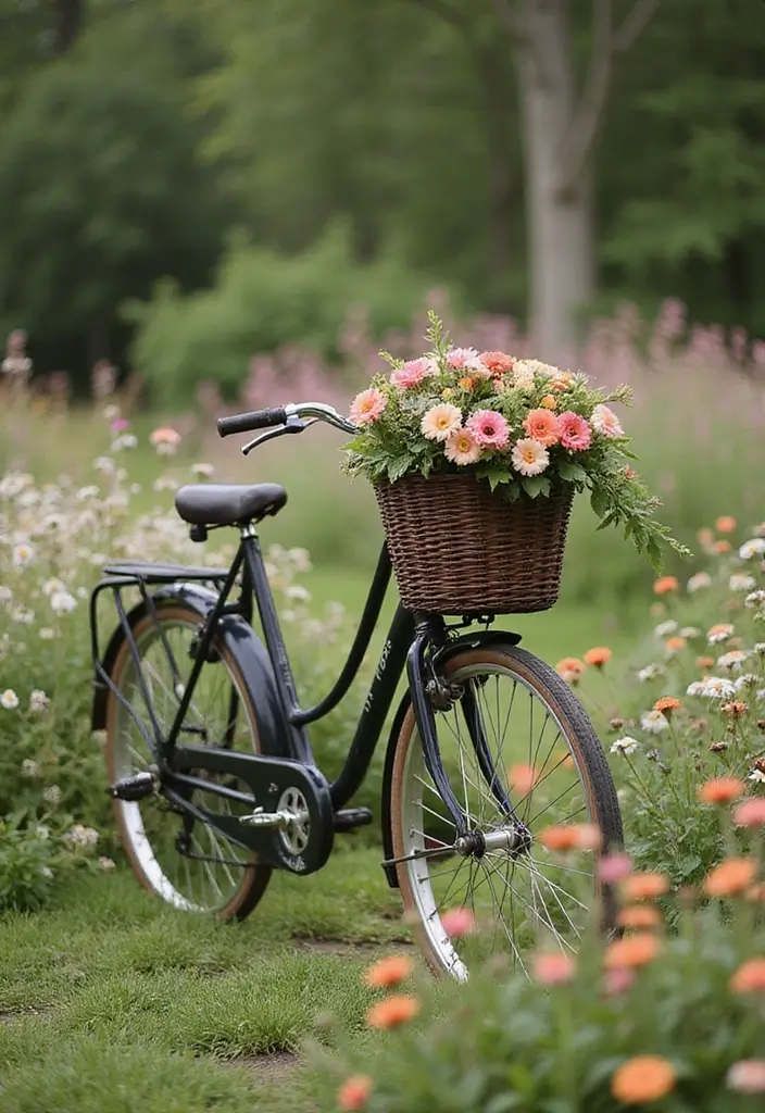30 Flower Garden Photoshoot Ideas for Magical Pictures - 1. Vintage Charm with Floral Props