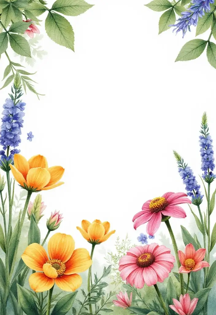 30 Flower Garden Photoshoot Ideas for Magical Pictures - 14. Floral Watercolor Art