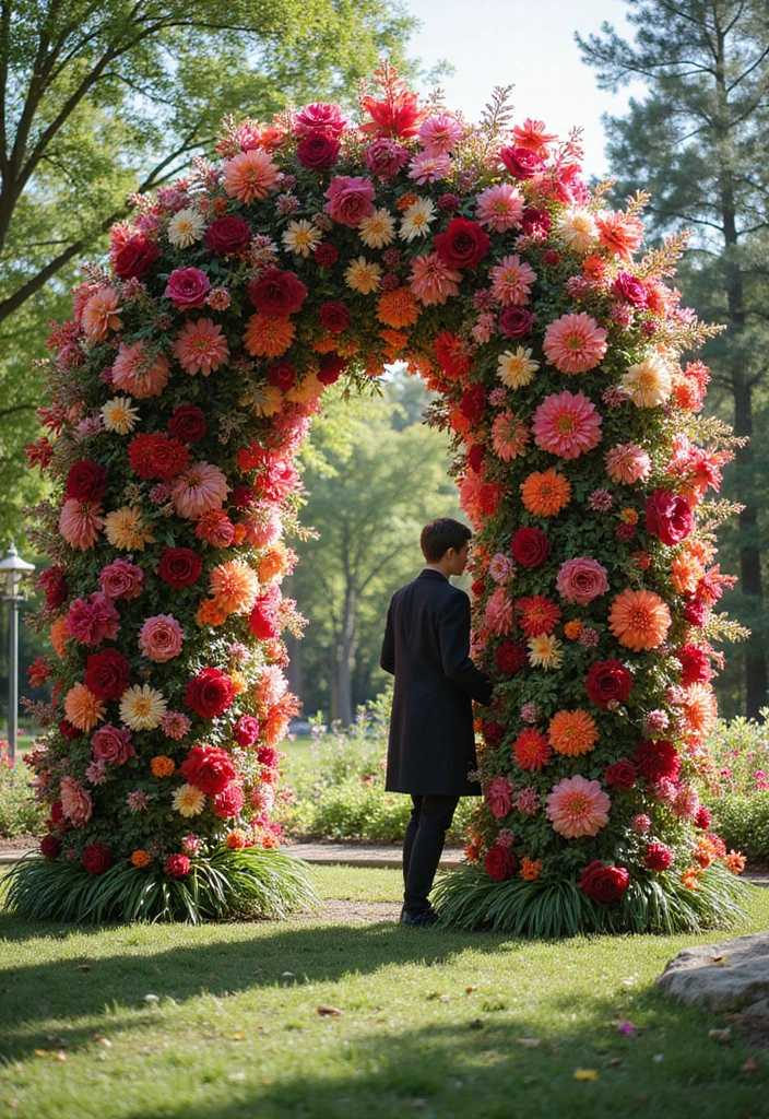 30 Flower Garden Photoshoot Ideas for Magical Pictures - 23. Flower Art Installations