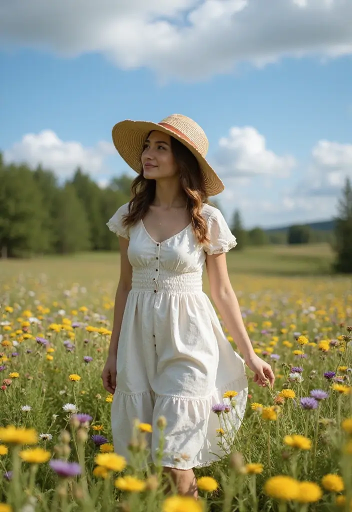 30 Flower Garden Photoshoot Ideas for Magical Pictures - 3. Wildflower Meadow Magic