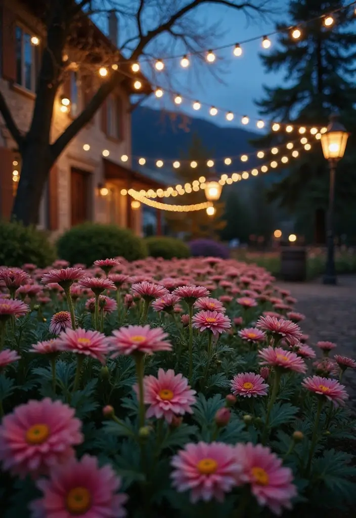 30 Flower Garden Photoshoot Ideas for Magical Pictures - 6. Whimsical Fairy Lights