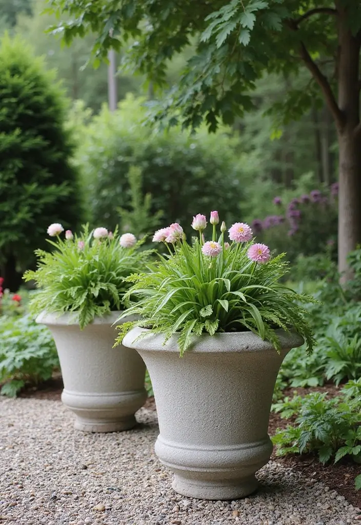 30+ Flower Pot Ideas That Will Instantly Brighten Your Home and Garden - 11. Stone and Pebble Planters