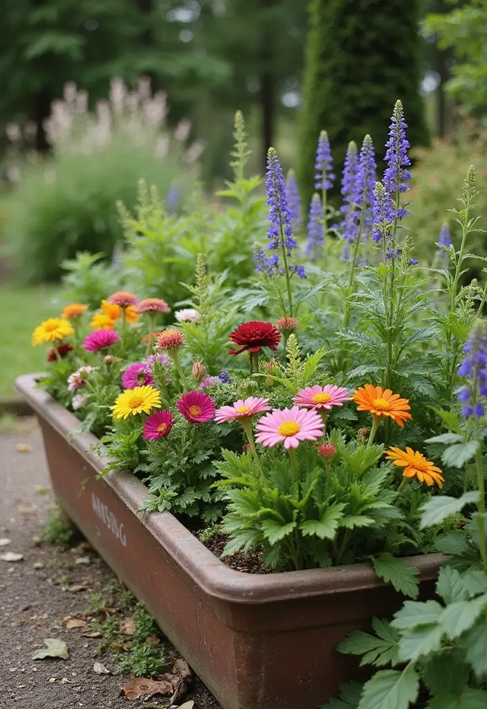 30+ Flower Pot Ideas That Will Instantly Brighten Your Home and Garden - 17. Garden Troughs