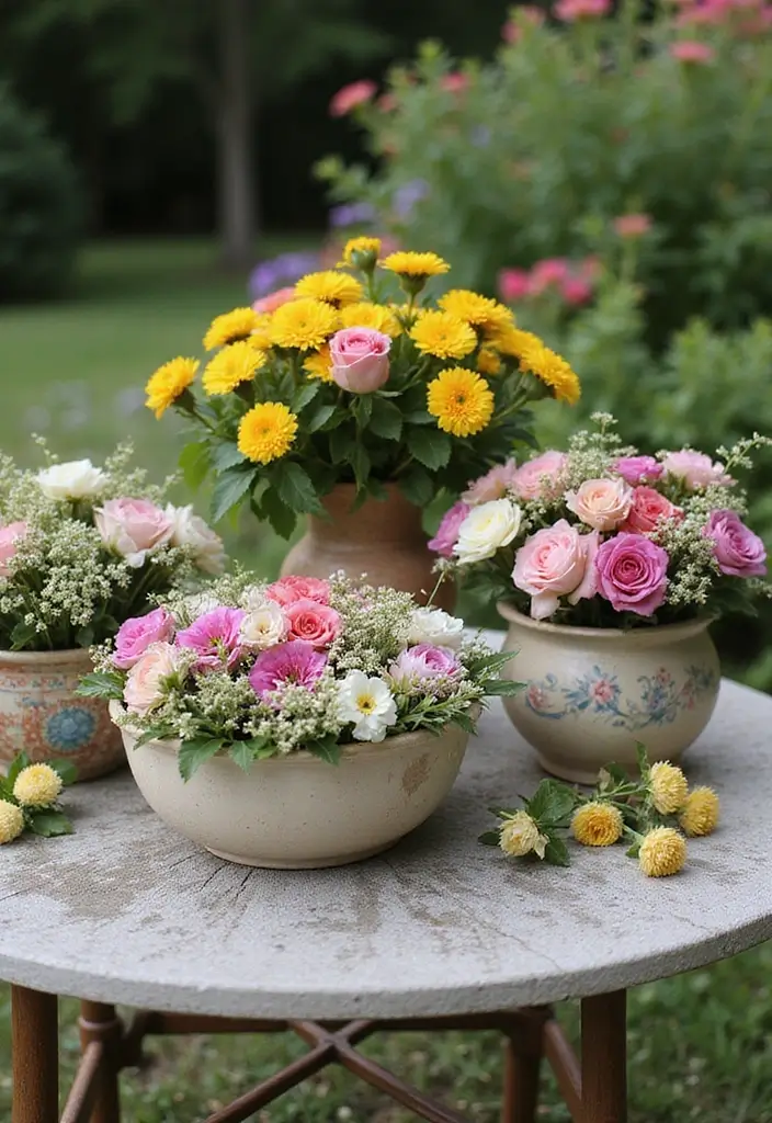 30+ Flower Pot Ideas That Will Instantly Brighten Your Home and Garden - 22. Decorative Bowls