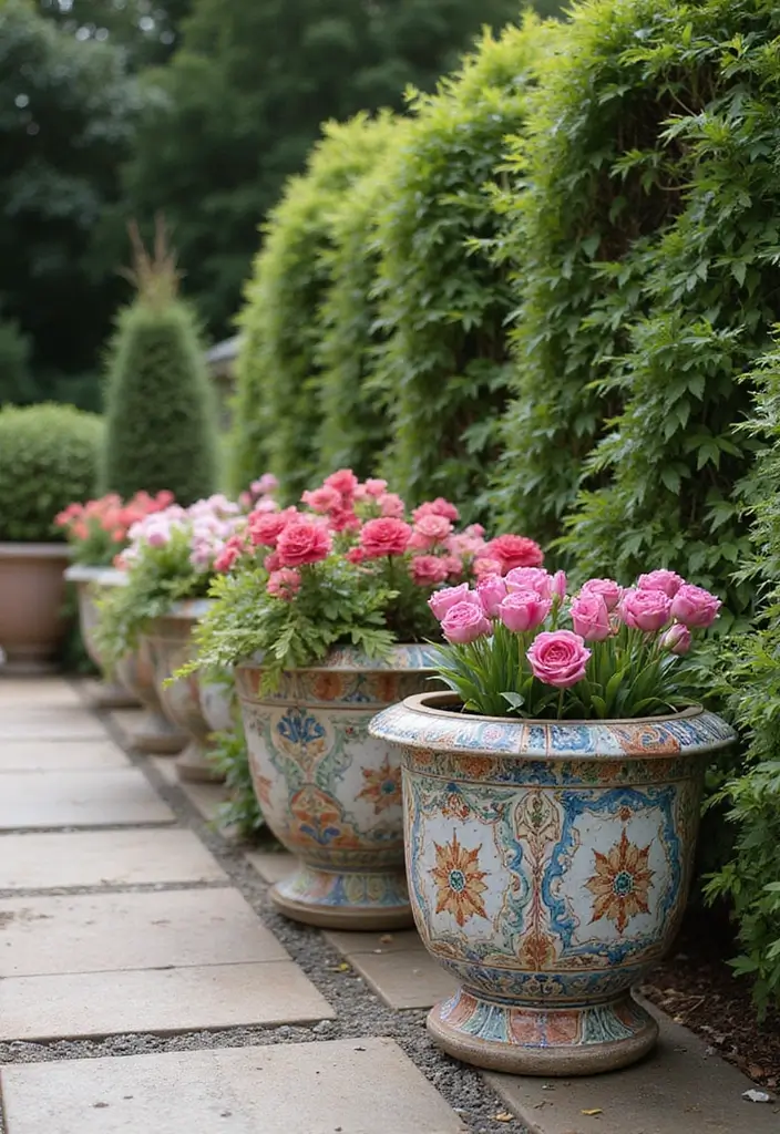 30+ Flower Pot Ideas That Will Instantly Brighten Your Home and Garden - 26. Tiled Planters