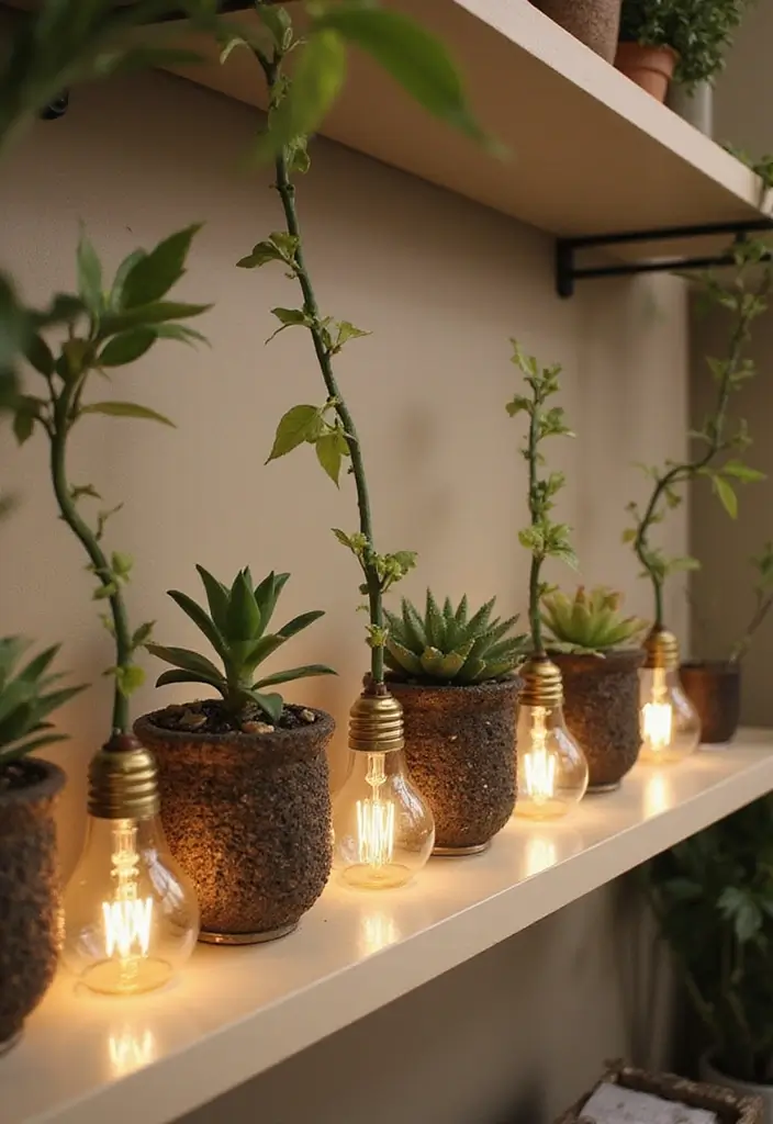 30+ Flower Pot Ideas That Will Instantly Brighten Your Home and Garden - 30. Light Bulb Planters