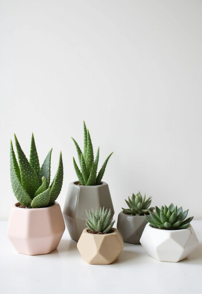 30+ Flower Pot Ideas That Will Instantly Brighten Your Home and Garden - 6. Geometric Planters