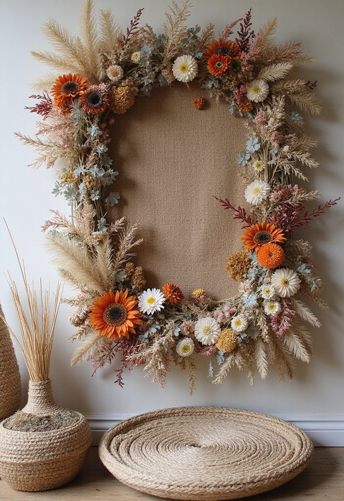 30+ Flower Wall Ideas Perfect for Weddings, Events, and Homes - 1. Boho Dried Flower Wall