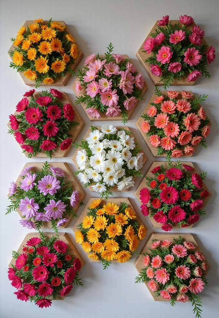 30+ Flower Wall Ideas Perfect for Weddings, Events, and Homes - 11. Geometric Flower Wall