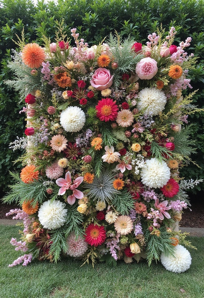 30+ Flower Wall Ideas Perfect for Weddings, Events, and Homes - 19. Sense of Place Flower Wall