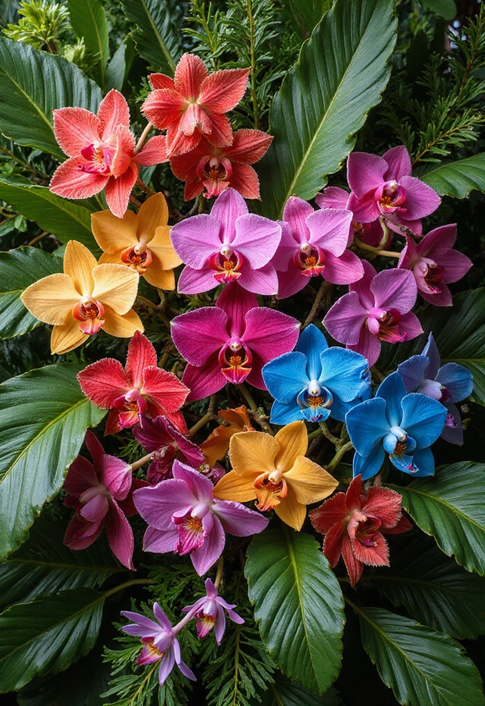 30+ Flower Wall Ideas Perfect for Weddings, Events, and Homes - 2. Tropical Vibes with Orchids and Palms
