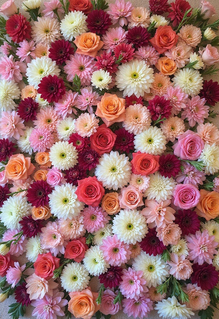 30+ Flower Wall Ideas Perfect for Weddings, Events, and Homes - 22. Customizable Flower Walls for Unique Expressions