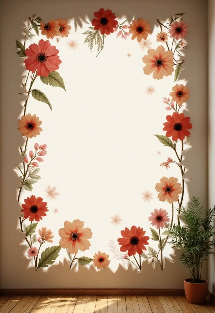 30+ Flower Wall Ideas Perfect for Weddings, Events, and Homes - 28. Artful Silhouette Flower Wall