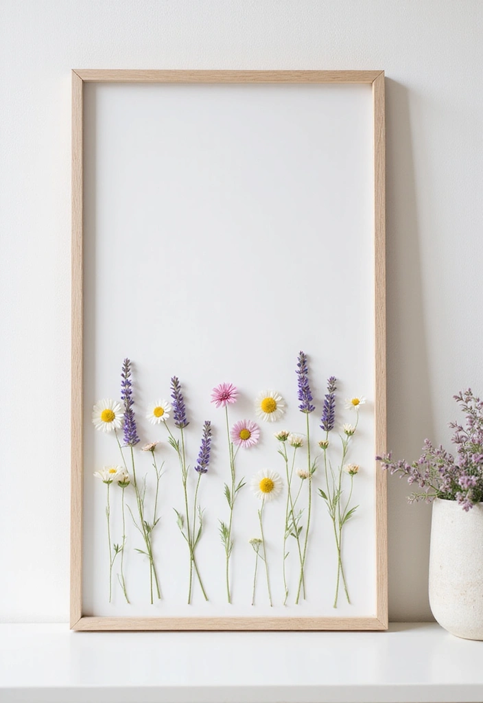 30+ Flower Wall Ideas Perfect for Weddings, Events, and Homes - 3. Minimalist Dried Flower Panel