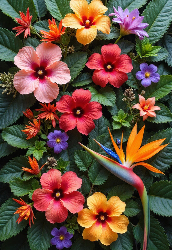 30+ Flower Wall Ideas Perfect for Weddings, Events, and Homes - 6. Tropical Fiesta Flower Wall