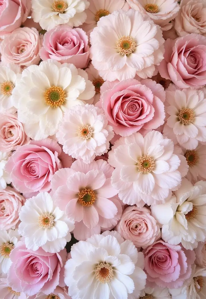 30+ Flower Wall Ideas Perfect for Weddings, Events, and Homes - 7. Monochromatic Flower Wall