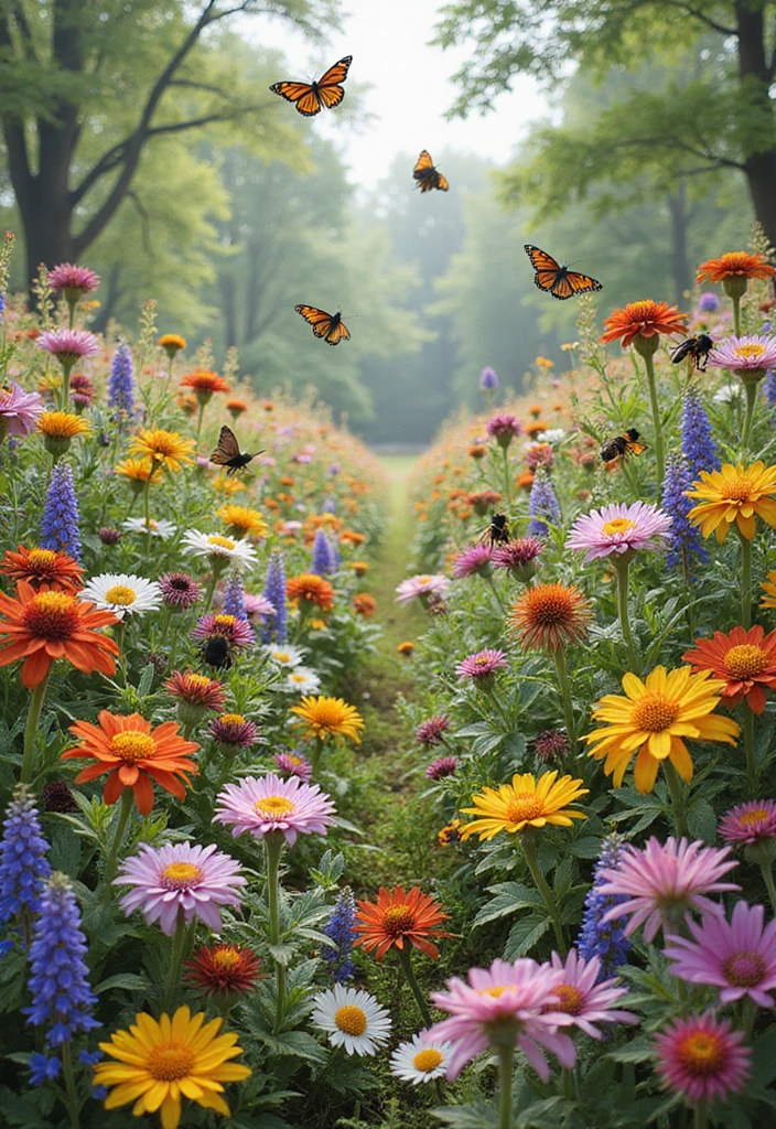 30 Front Flower Bed Ideas That Boost Curb Appeal Instantly - 11. Pollinator Paradise