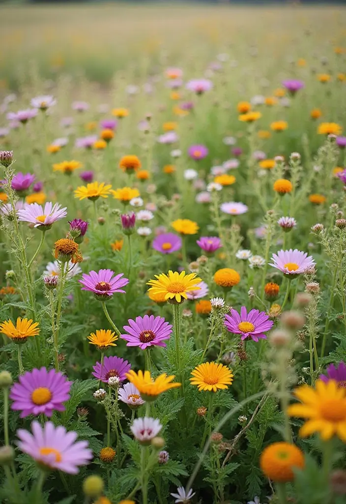 30 Front Flower Bed Ideas That Boost Curb Appeal Instantly - 14. Wildflower Meadow