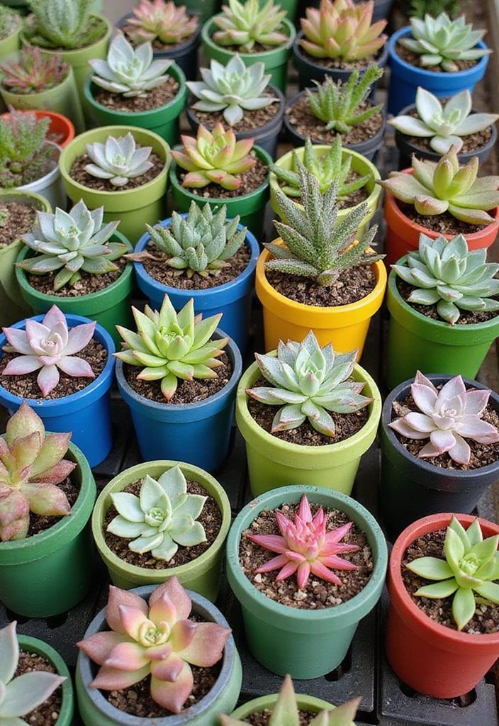 30 Front Flower Bed Ideas That Boost Curb Appeal Instantly - 19. Colorful Succulent Gardens