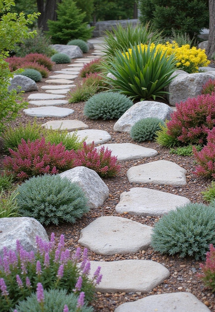 30 Front Flower Bed Ideas That Boost Curb Appeal Instantly - 2. Rock and Flower Fusion