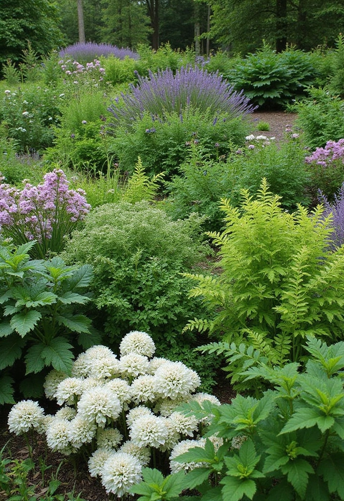 30 Front Flower Bed Ideas That Boost Curb Appeal Instantly - 29. Shade Lover’s Dream