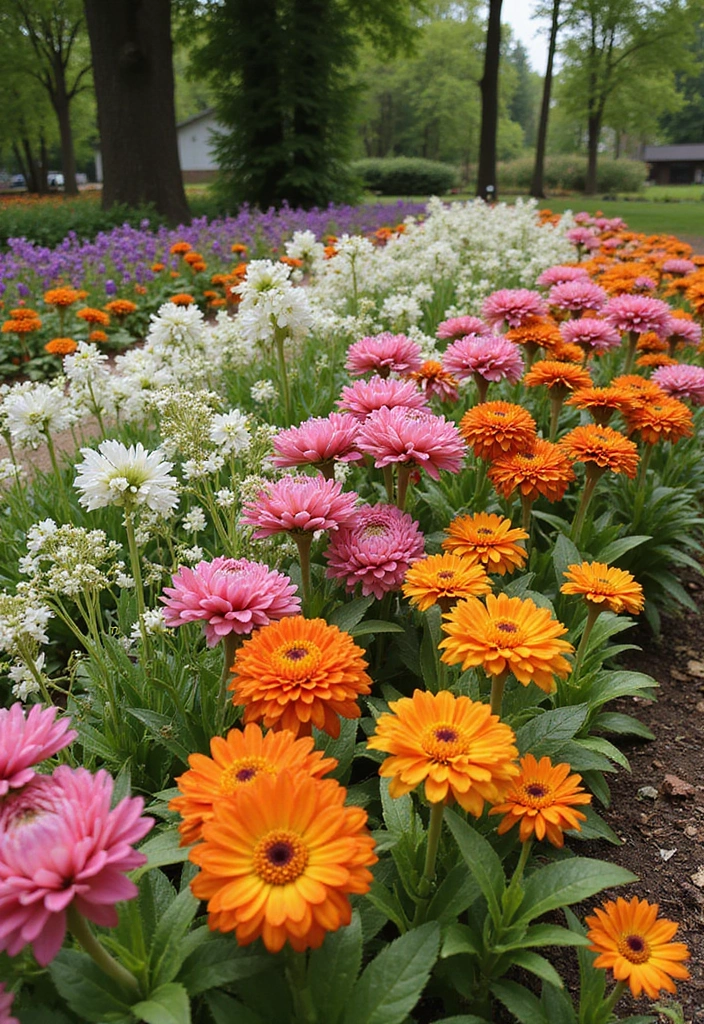 30 Front Flower Bed Ideas That Boost Curb Appeal Instantly - 3. Seasonal Color Palette