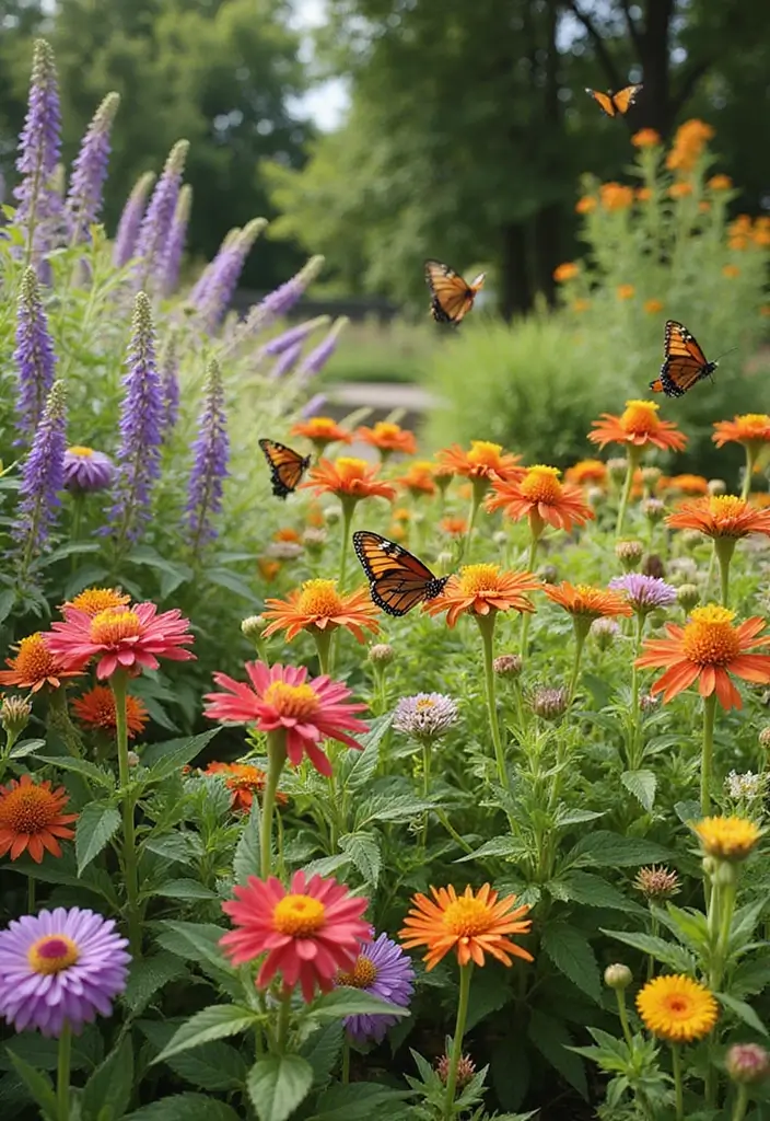 30 Front Flower Bed Ideas That Boost Curb Appeal Instantly - 30. Butterfly and Bee Haven