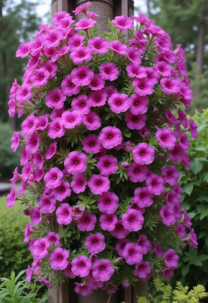 30 Front Flower Bed Ideas That Boost Curb Appeal Instantly - 6. Vertical Flower Magic