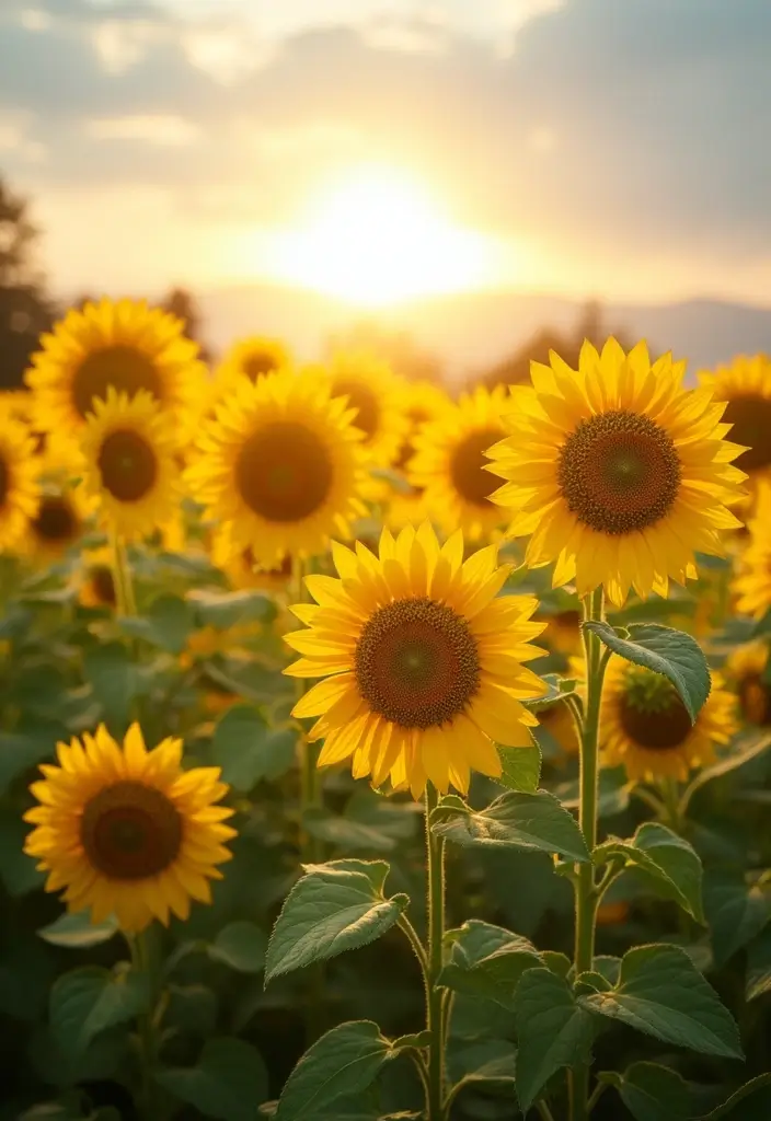 30 Front Flower Bed Ideas for Full Sun Gardens - 13. Cheerful Sunflowers