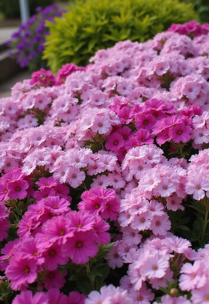 30 Front Flower Bed Ideas for Full Sun Gardens - 17. Charming Phlox
