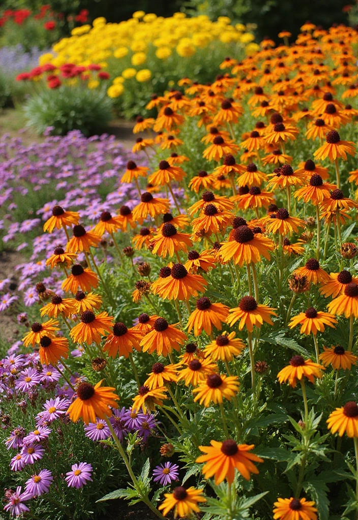30 Front Flower Bed Ideas for Full Sun Gardens - 2. Perennial Powerhouse