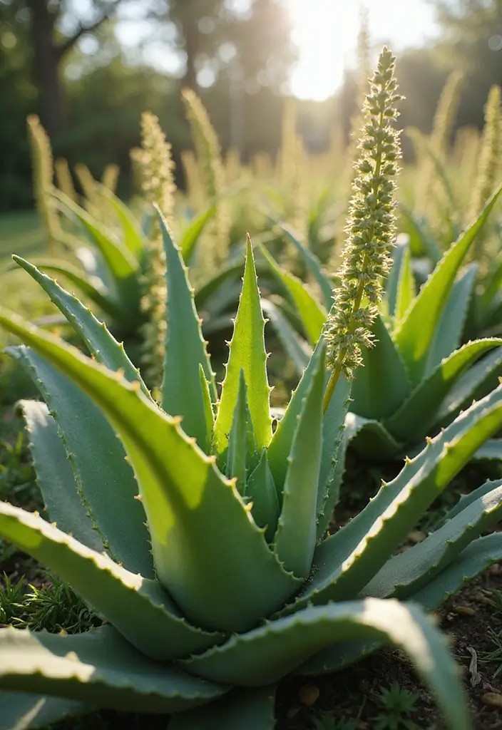 30 Front Flower Bed Ideas for Full Sun Gardens - 29. Hardy Aloe Vera